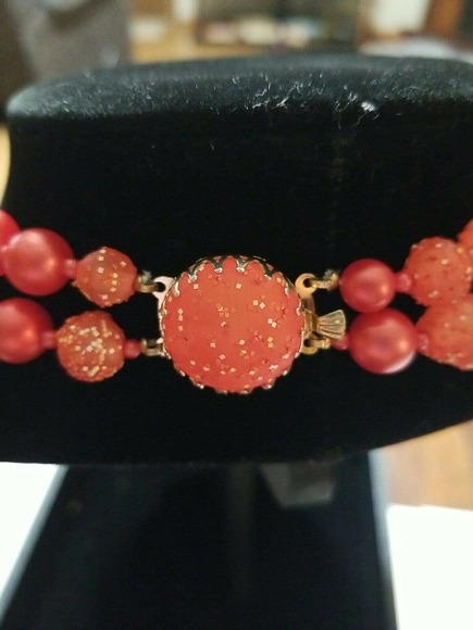 Vintage Made In Hong Kong Demi Parure Double Stranded Neckace And Earrings - Picture 4 of 10